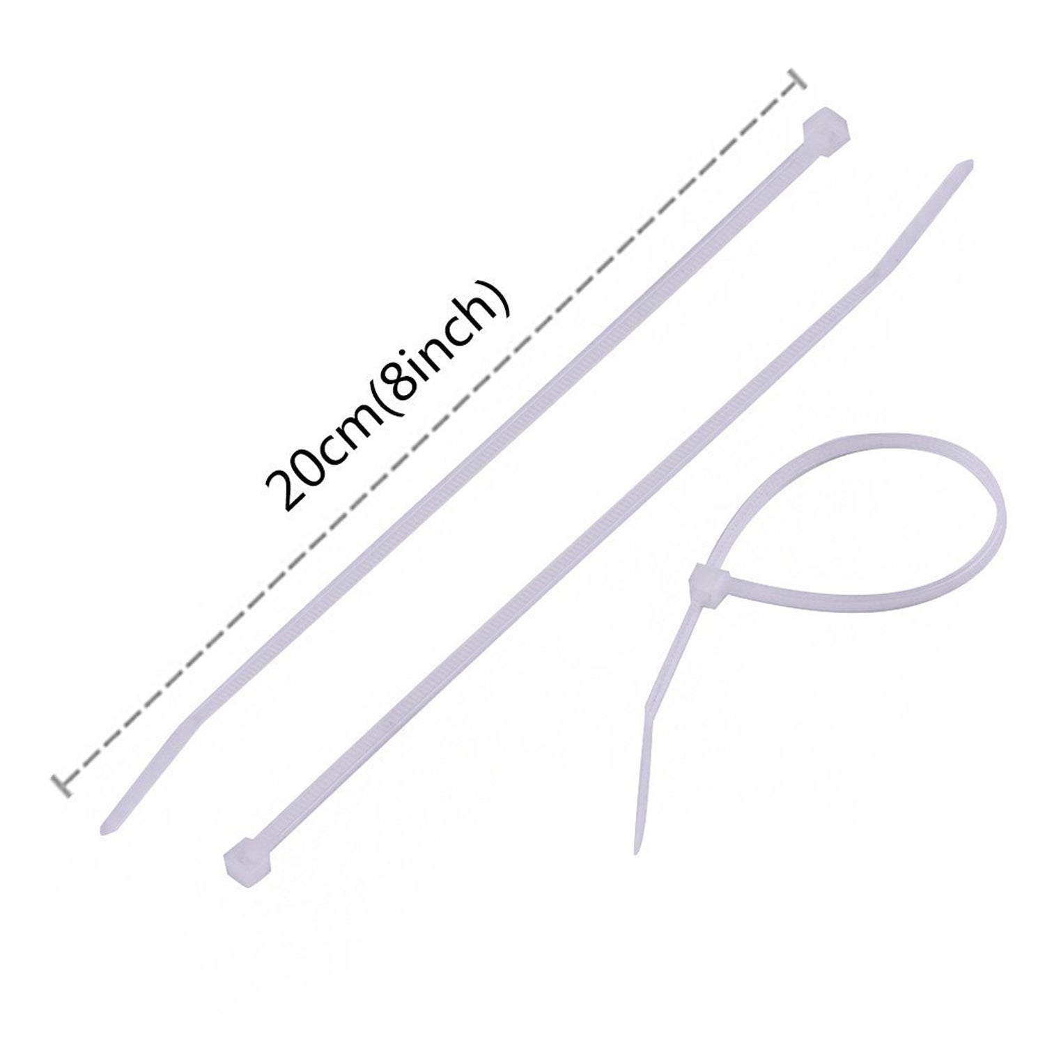 3.2×200 MM Nylon Self-Locking Cable Ties – Heavy Duty Zip Wire Tie (Pack of 100, Black) Your Brand