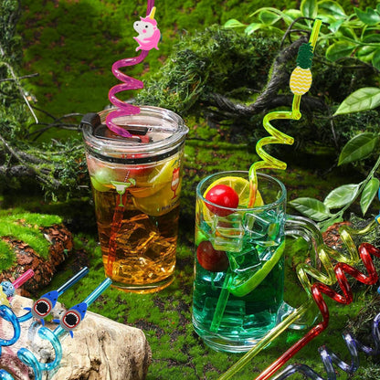 Reusable Plastic Straws (12 pcs Set / Mix Design) Signaturekarts