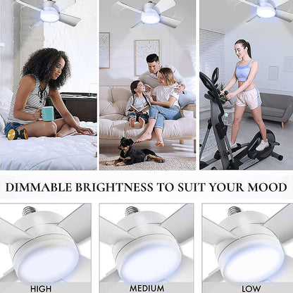 Original Cool LED Socket Fan Light 1000 Lumens 5000K Remote Controlled signaturekarts