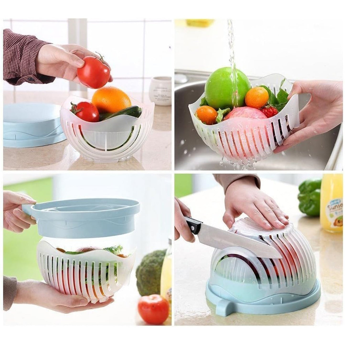 Plastic 60 Seconds Salad Cutter Salad Maker Salad Bow  (1 Pc) Signaturekarts