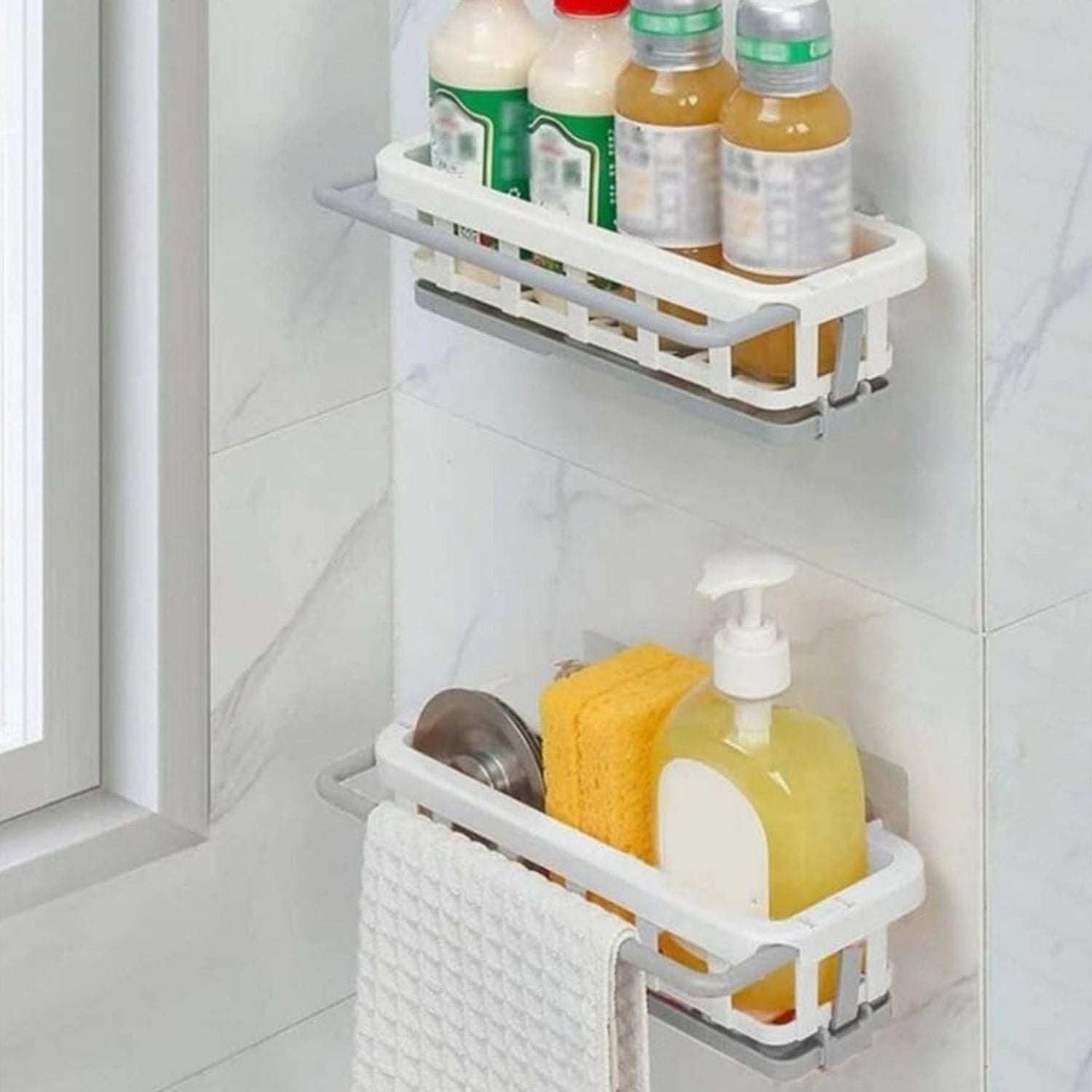 Hanging Drain Rack & Sponge Holder Basket for Kitchen Sink Storage signaturekarts