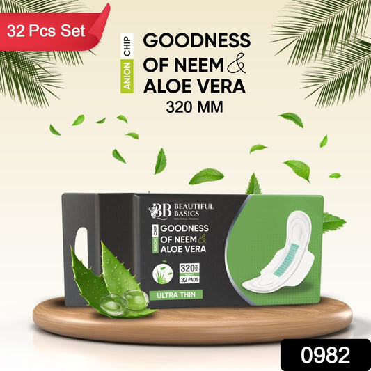 Ultra Thin Sanitary Pads with Neem & Aloe Vera (32 Pads) signaturekarts