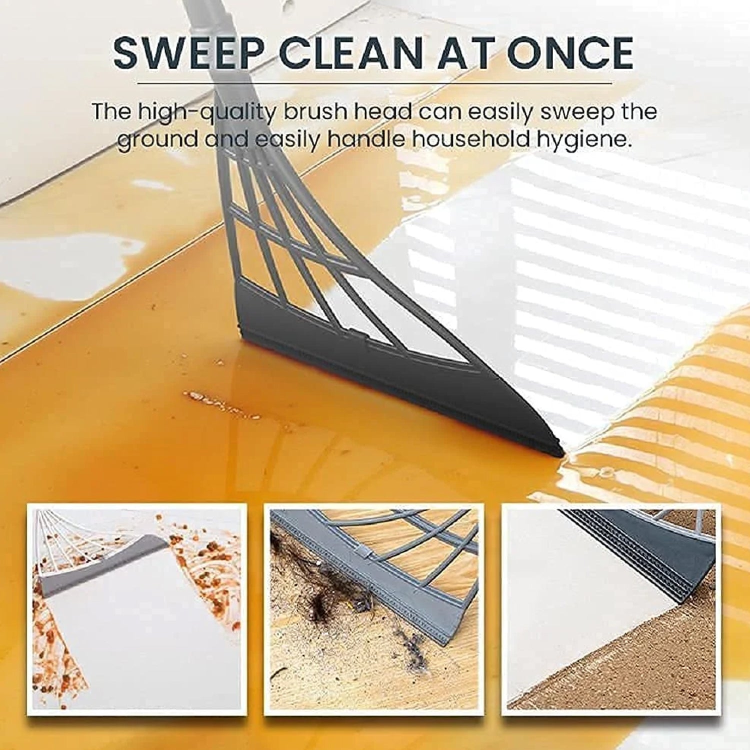Durable Eco-Friendly Broom with Scraper Your Brand