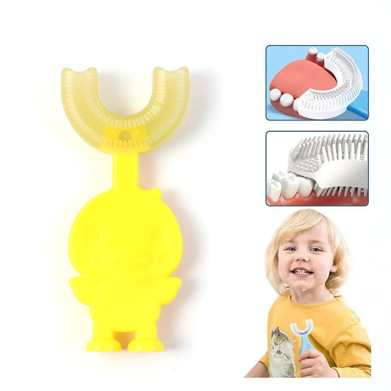 Cute Cartoon Duck U-Shape Baby Toothbrush (1 Pc / Mix Color) The Morsignaturekarts