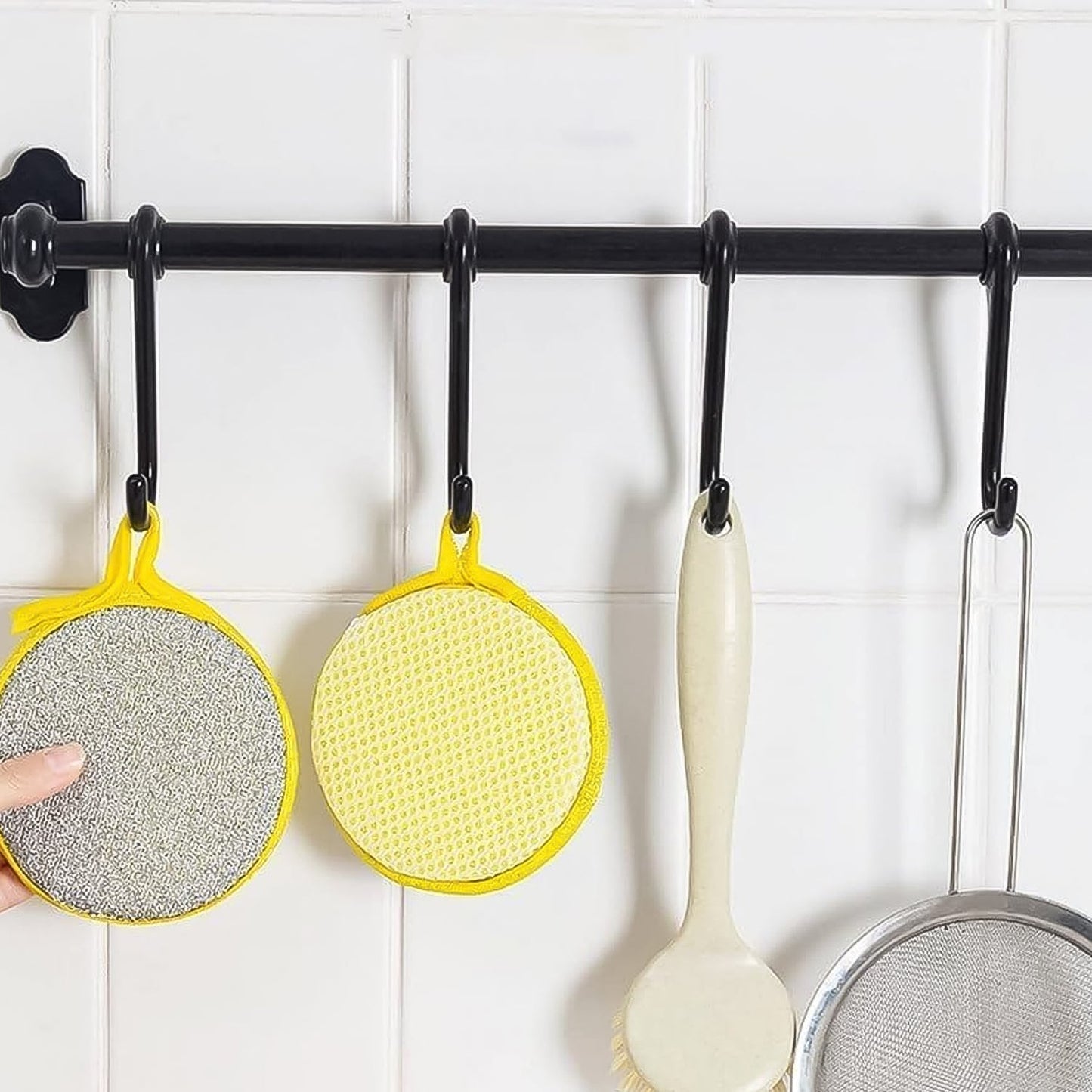 Double Side Dishwashing Sponge Dish Washing Brush (1 Pc) Signature kart