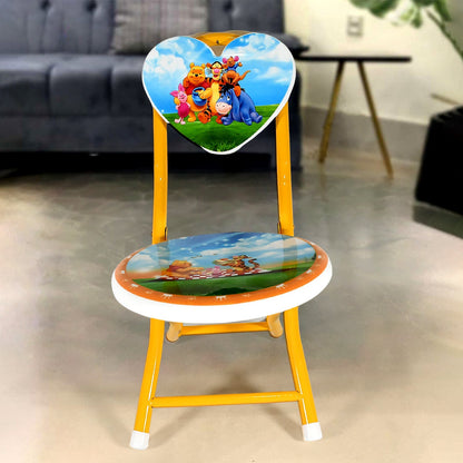Heart Shape Cartoon Printed Foldable Kids Chair for Playrooms & Camping (1 Pc) signaturekarts
