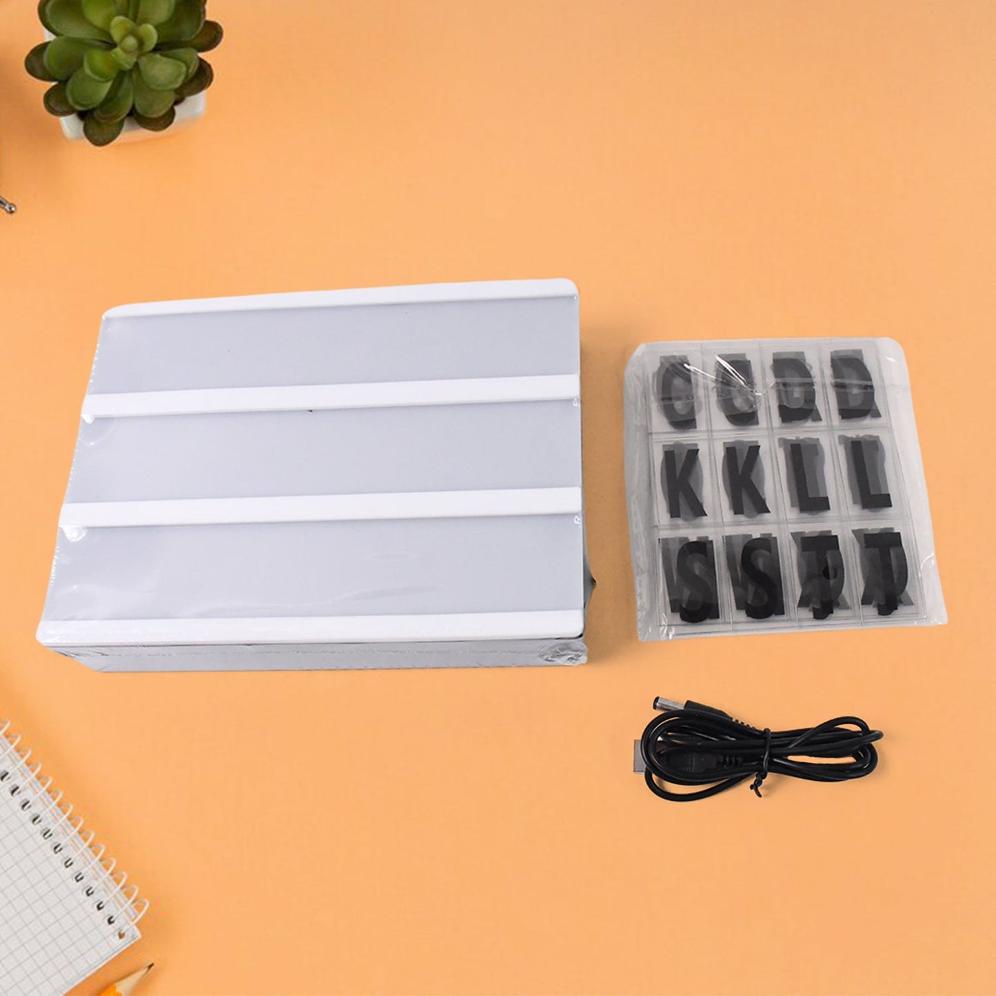 Black Mini A6 Magnetic Cinematic Light Box with 82 Characters and 10 Emojis (1 Set) Signaturekarts