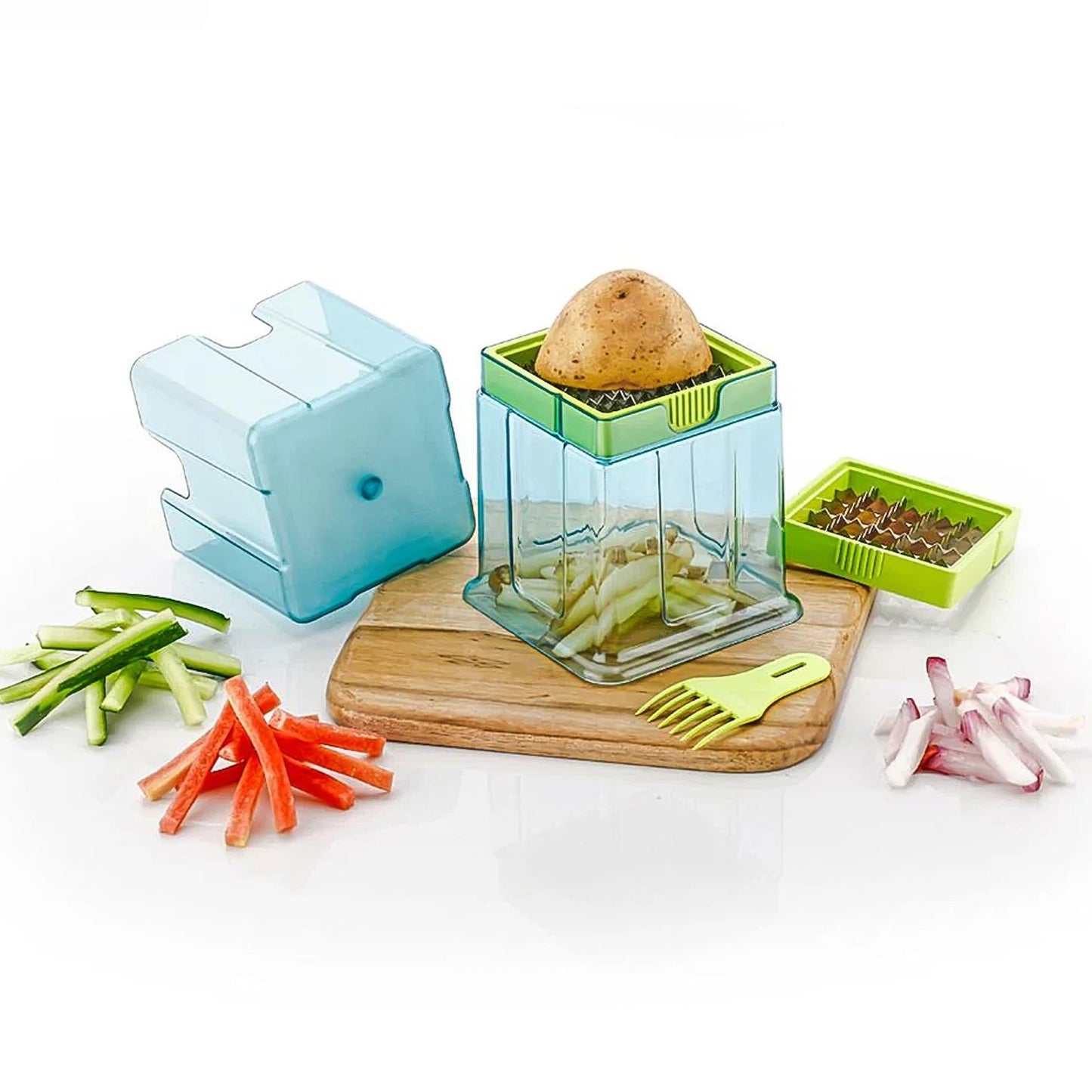 2-in-1 Potato Chipper & Slicer – French Fries Maker with Two-Blade Cutter (1 Pc) signaturekarts