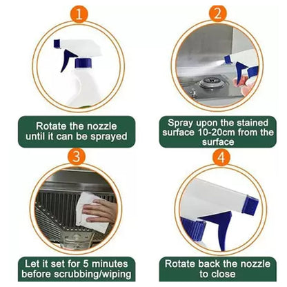 Kitchen Cleaner Spray for Oil & Grease on Stoves (Approx 500ml, Non-toxic) signaturekarts
