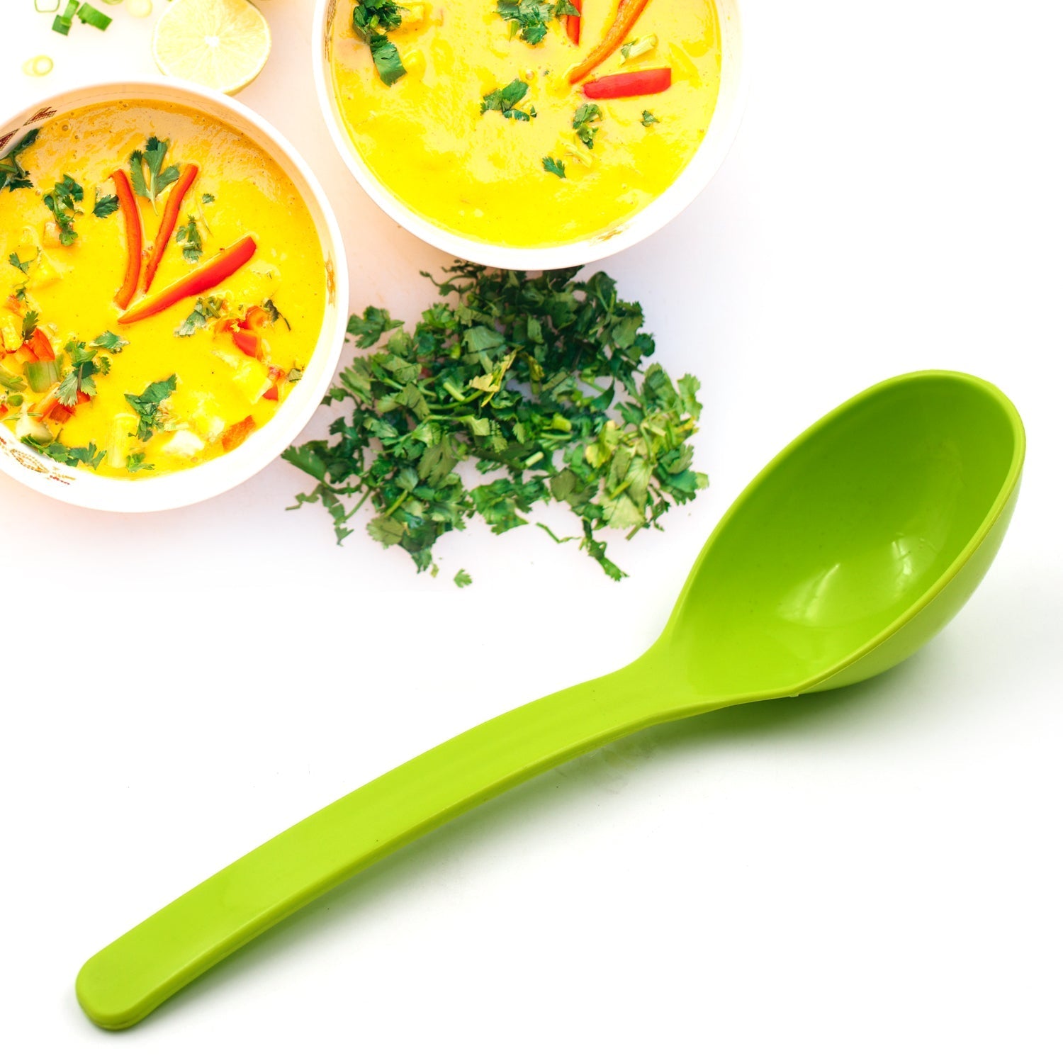 Plastic Kitchen Ladle for Frying, Curry & Serving Food (2 Pc Set) signaturekarts
