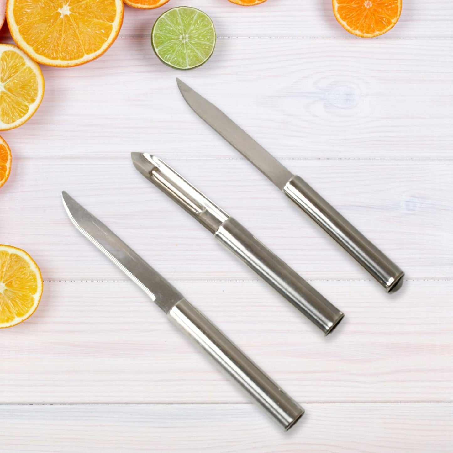 Stainless Steel Multipurpose Sharp Cutting Knife for Fruit Meat Vegetables 3 Pc signaturekarts