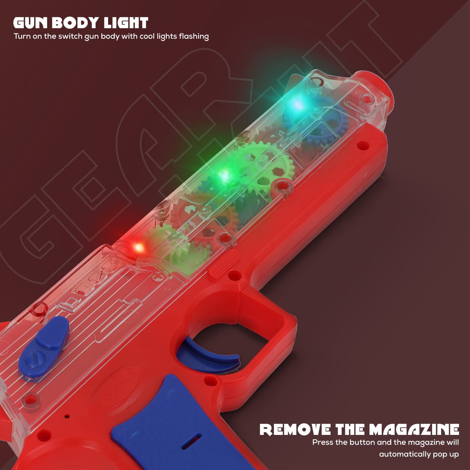 Plastic Gear Simulation Laser Toy Gun – 3D Lights, Music & Rotating (1 Pc, 3+ Years) signaturekarts