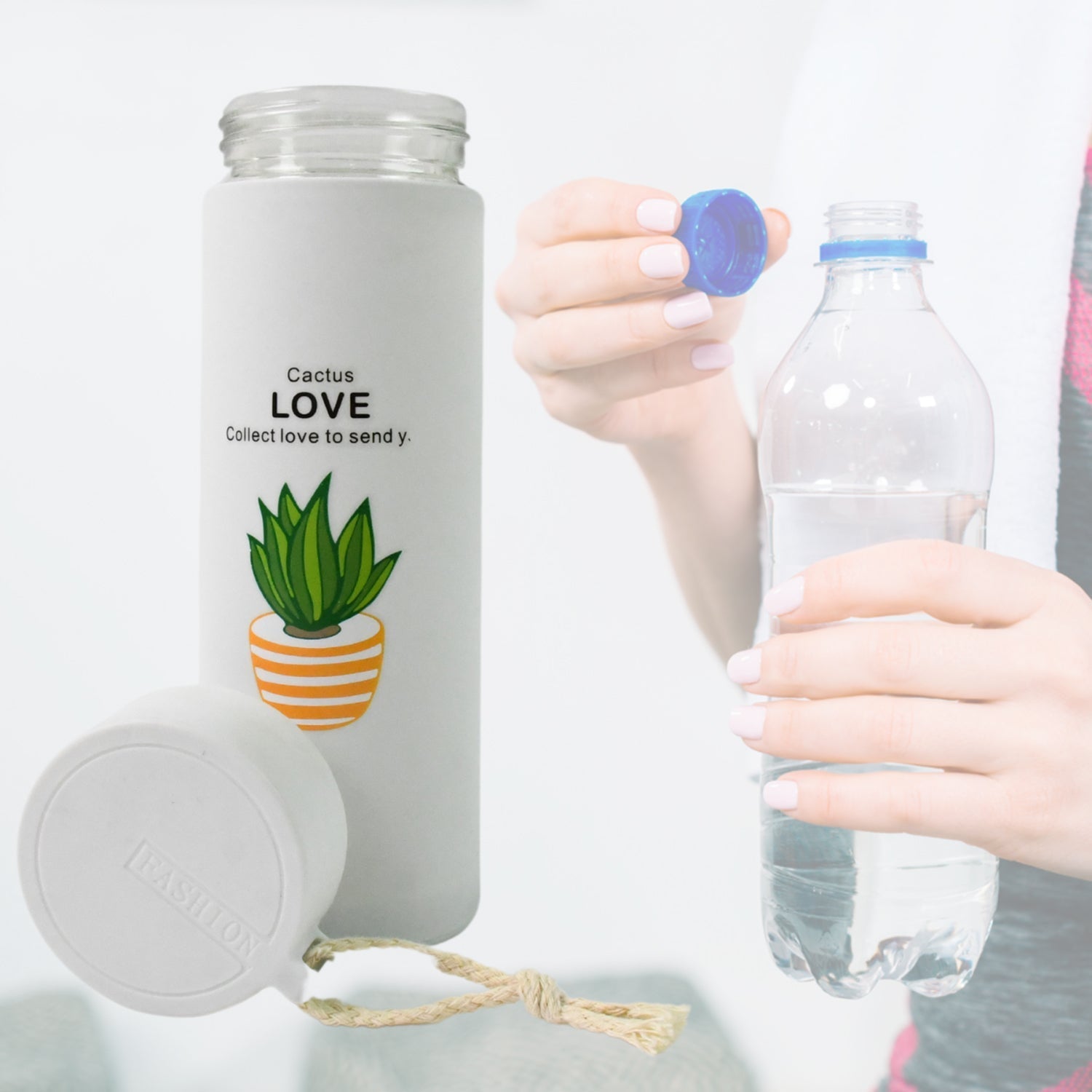 Outdoor sport Glass water bottle leakproof (450 ML) Signaturekarts
