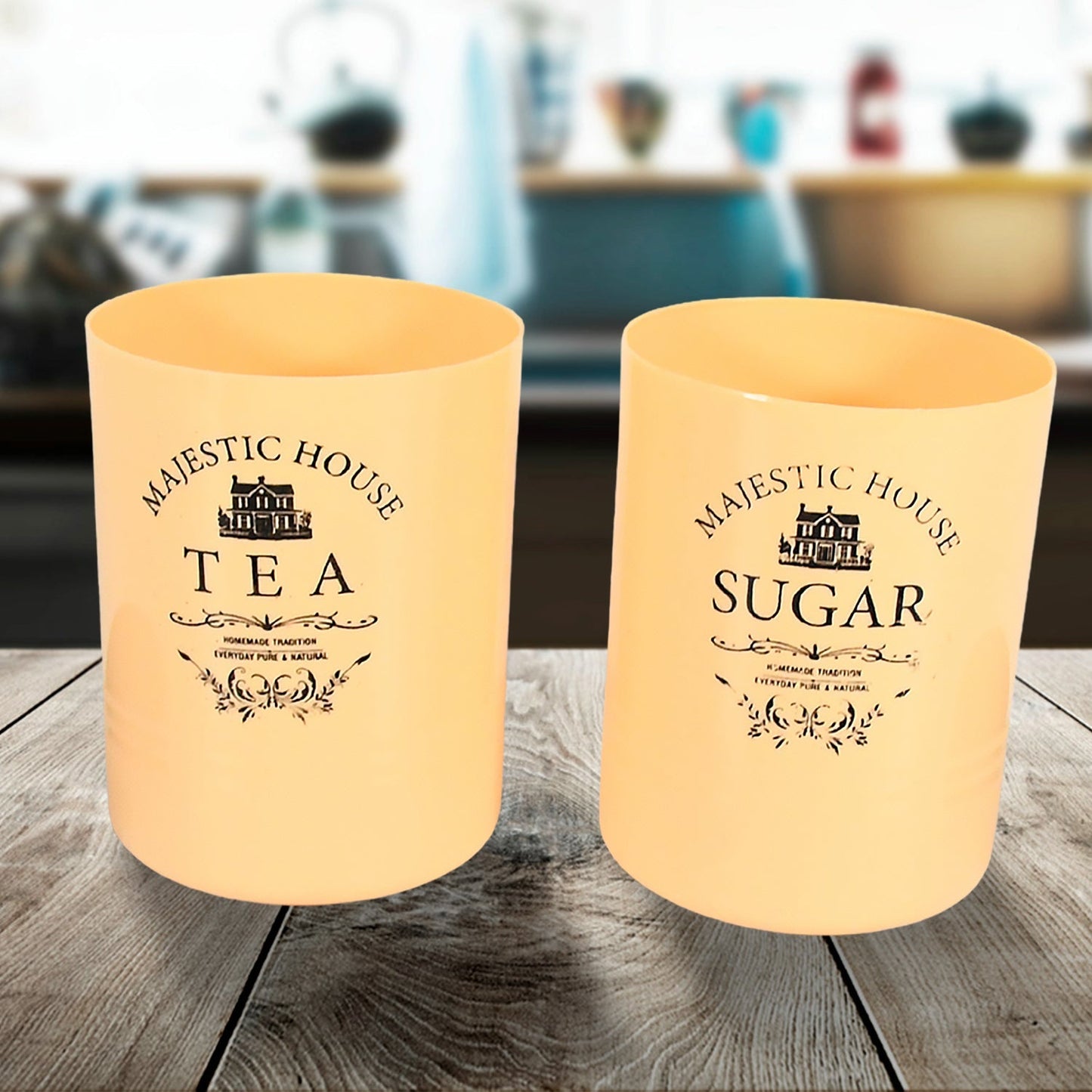 Accurate Seal Tea Sugar Coffee Container, Plastic Damru Shaped Tea, Coffee, Sugar Canisters Jar, New Airtight Food Seal Containers for Salt, Dry Fruit, Grocery 2 Section (800 ML Approx) signaturekarts