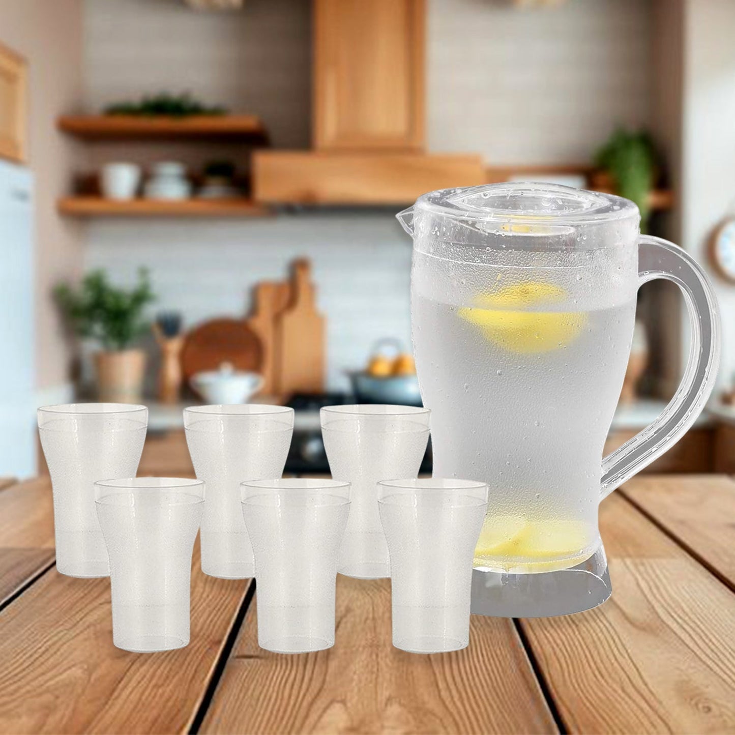 Apex Unbreakable Lemon Jug Set with 6 Glasses – 1200ML Jug + 300ML Glasses Approx Signature kart