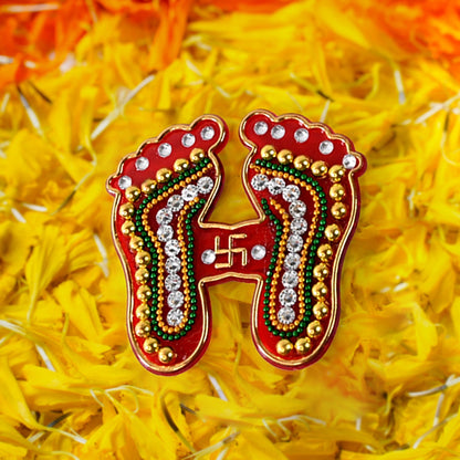 Decorative Laxmi Charan Paduka Sticker Set (Pack of 2 Pc) Signature kart