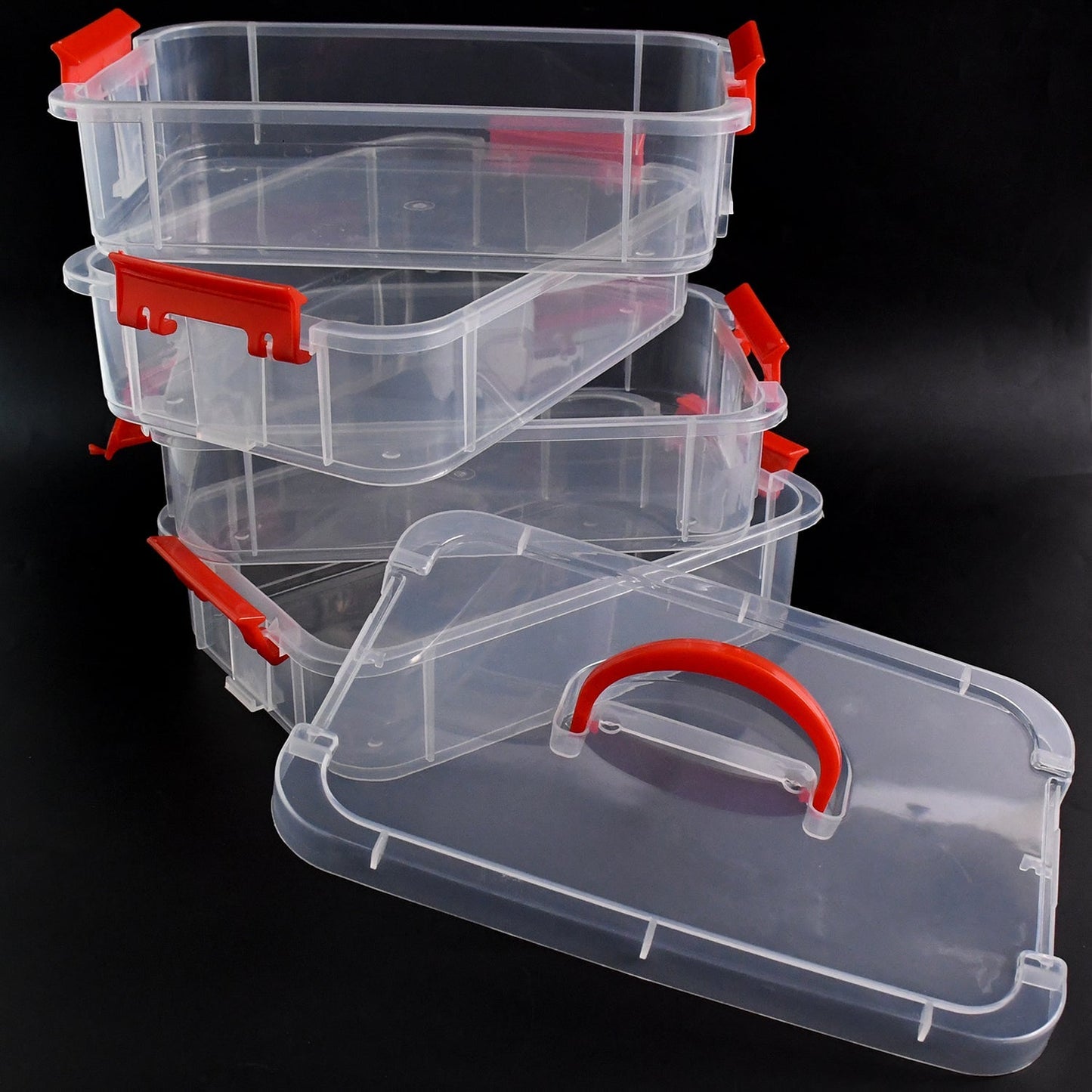 4-Layer Transparent Multipurpose Plastic Storage Box Signature kart
