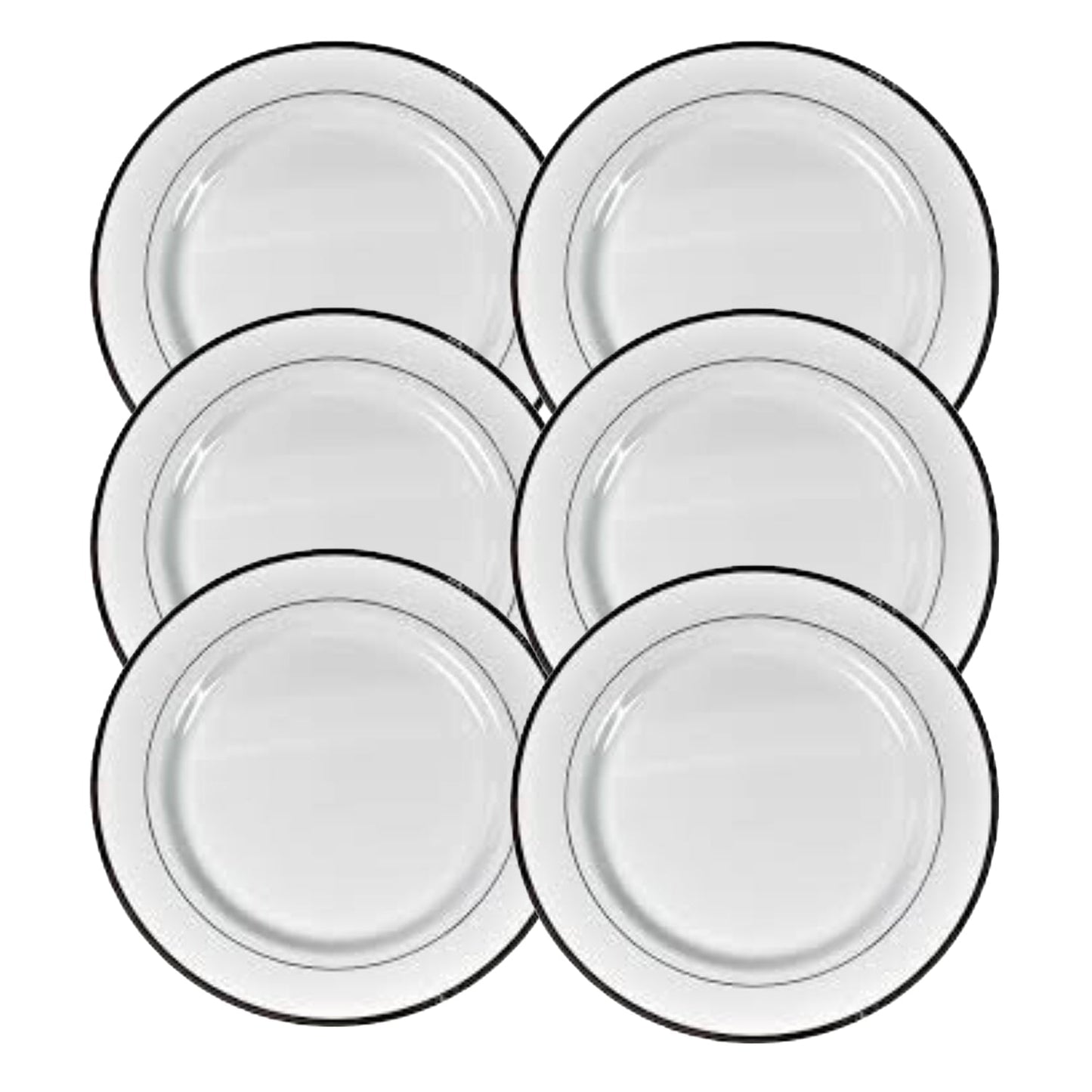 Round Plastic Dinner Plates Wedding Birthday Party Tableware Supplies (6 Pcs Set) Signaturekarts