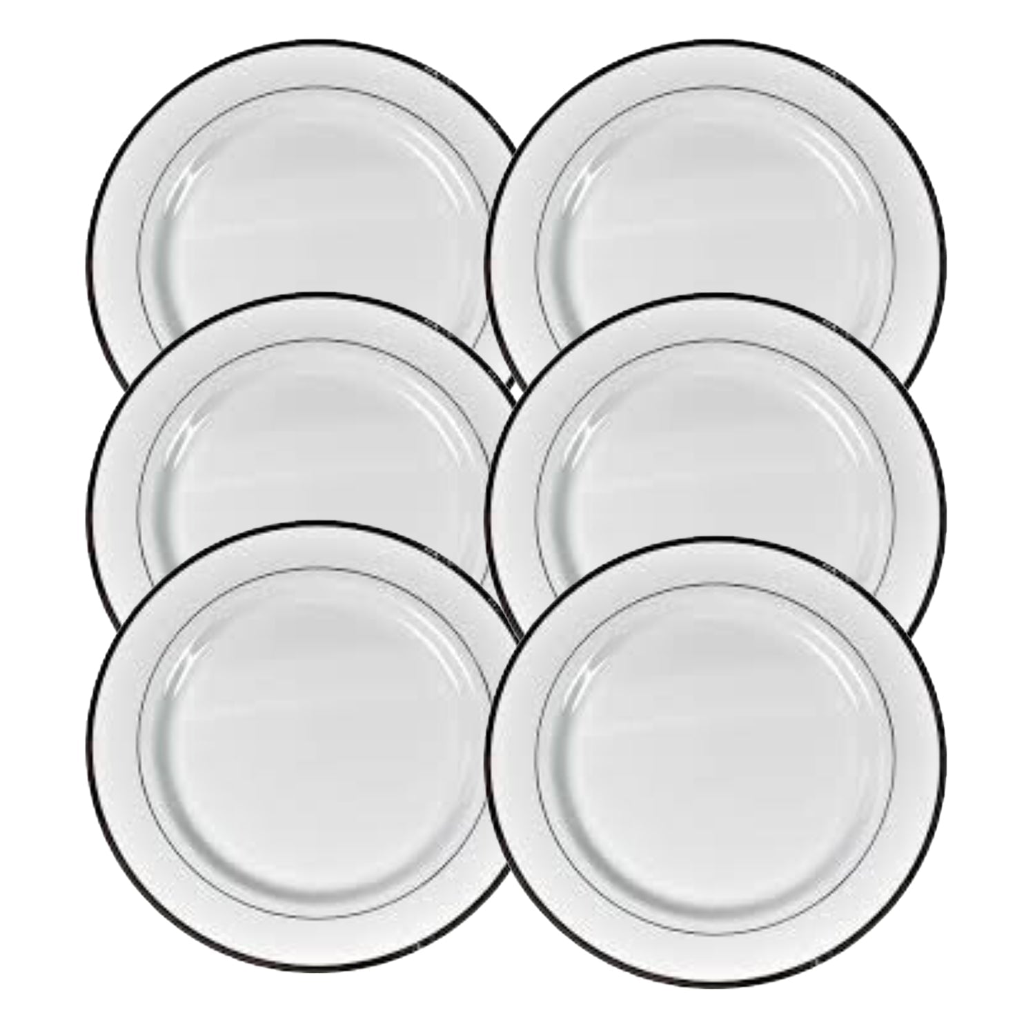 Round Plastic Dinner Plates Wedding Birthday Party Tableware Supplies (6 Pcs Set) Signaturekarts
