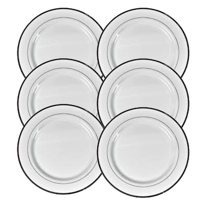Round Plastic Dinner Plates Wedding Birthday Party Tableware Supplies (6 Pcs Set) Signaturekarts
