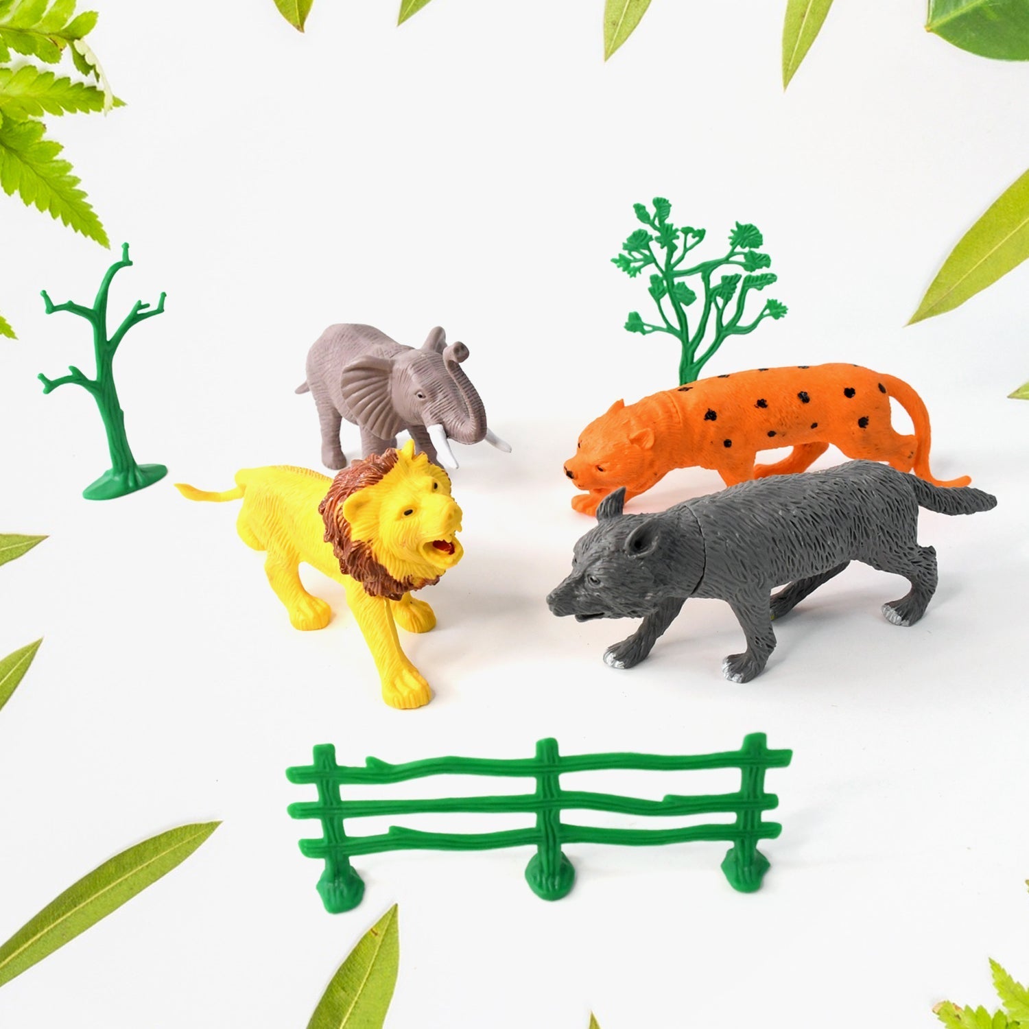 TTG Small Wild Animal Toy Set for Kids (Pack of 4 Animals) Signature kart