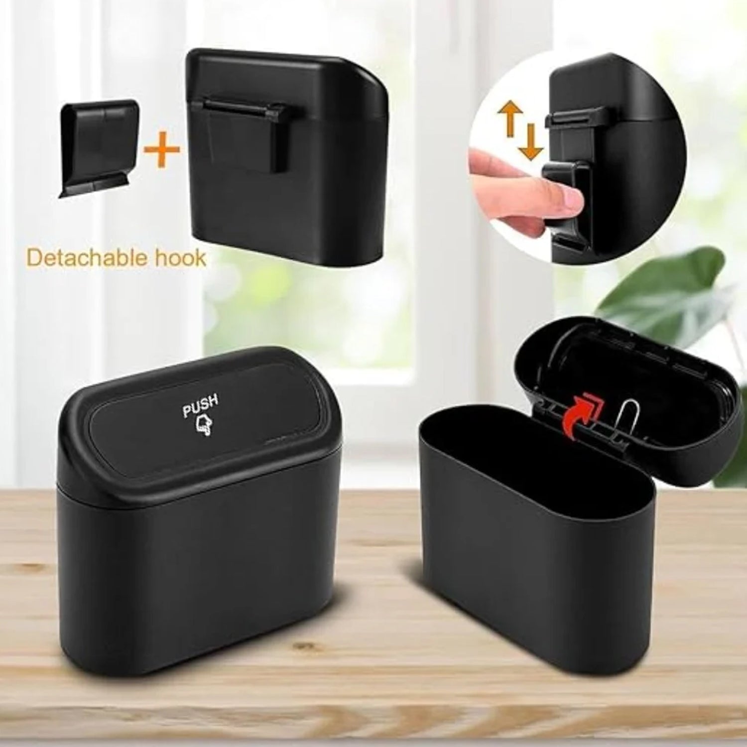 Mini Car Trash Can with Lid, Waterproof Car Trash Bin Storage Box (1 Pc) Signaturekarts