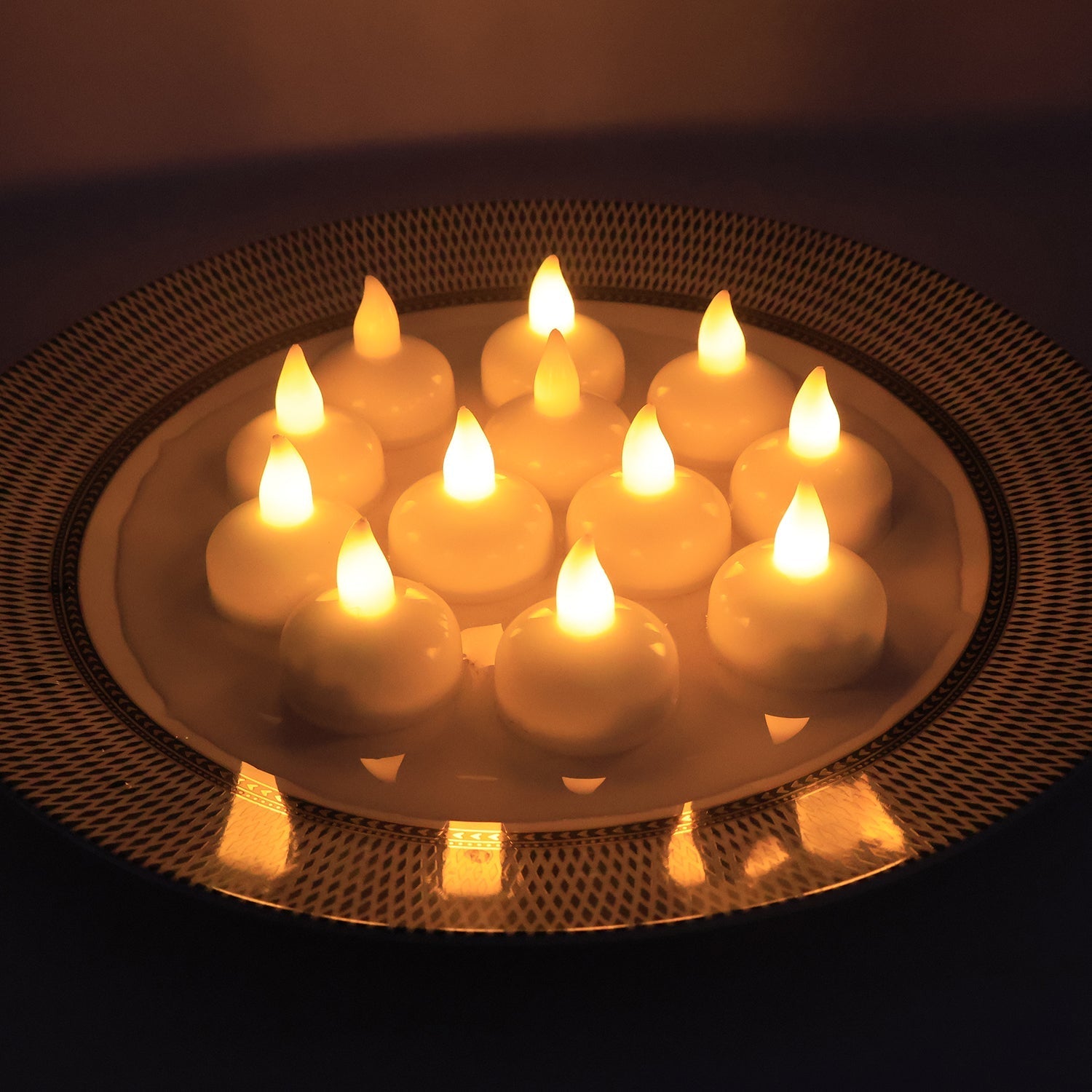 LED Floating Smokeless Candles (12 Pc) signaturekarts
