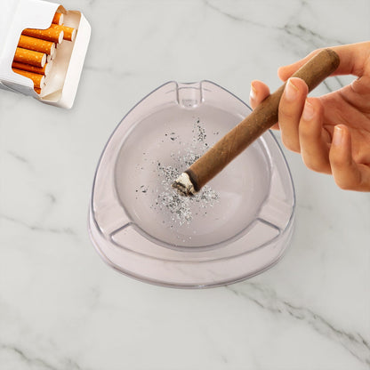 Oblivion Transparent White Ashtray with Cigarette Holder Grooves (1 Pc) Signature Kart