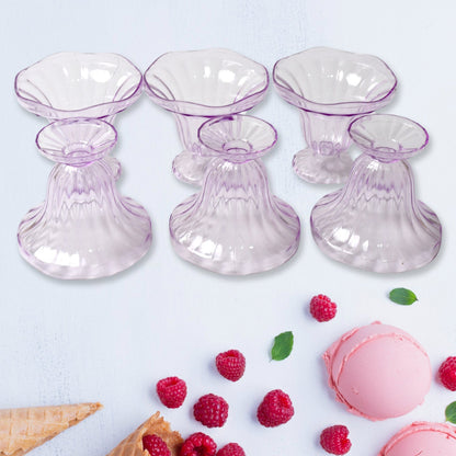 Crystal Plastic Ice-Cream Bowl Set – Serving Bowls (6 Pc) signaturekarts