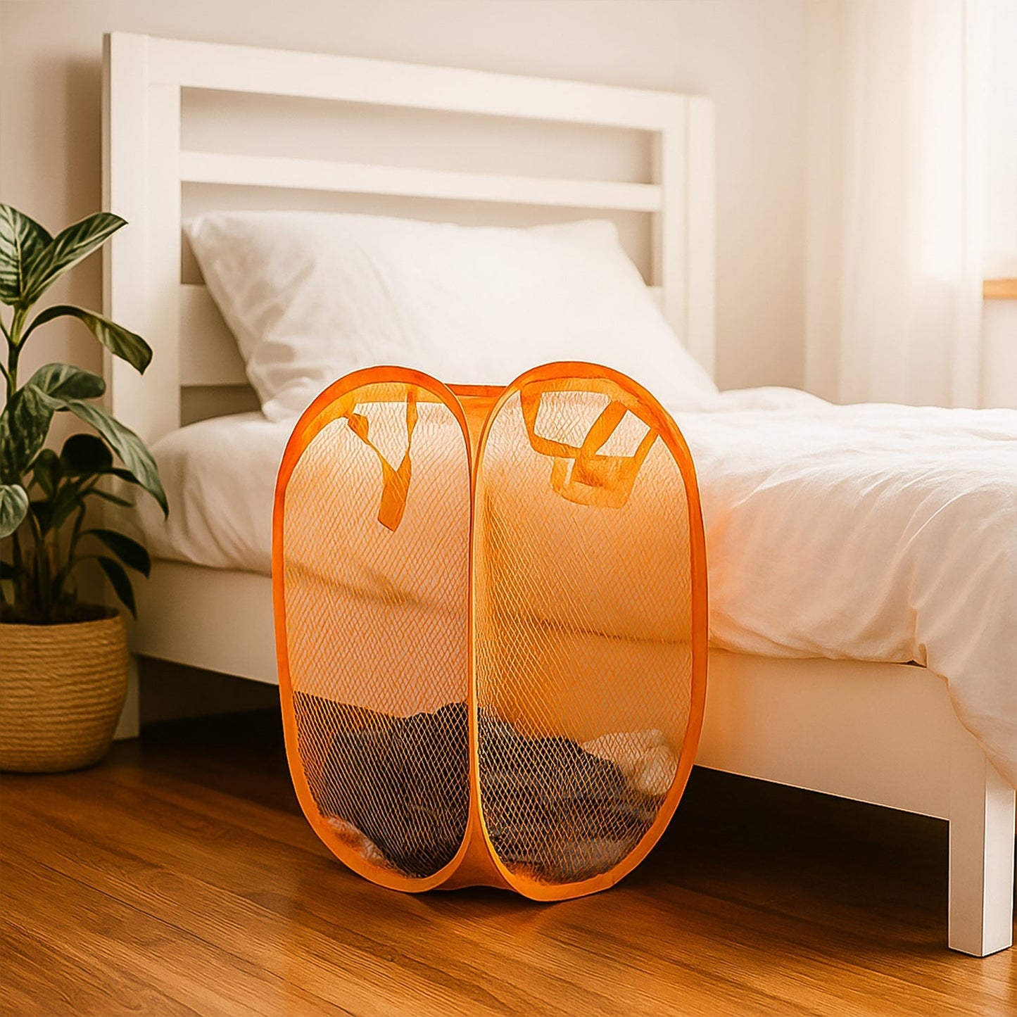 Foldable Pop-Up Mesh Laundry Basket Hamper (1 Pc) signaturekarts