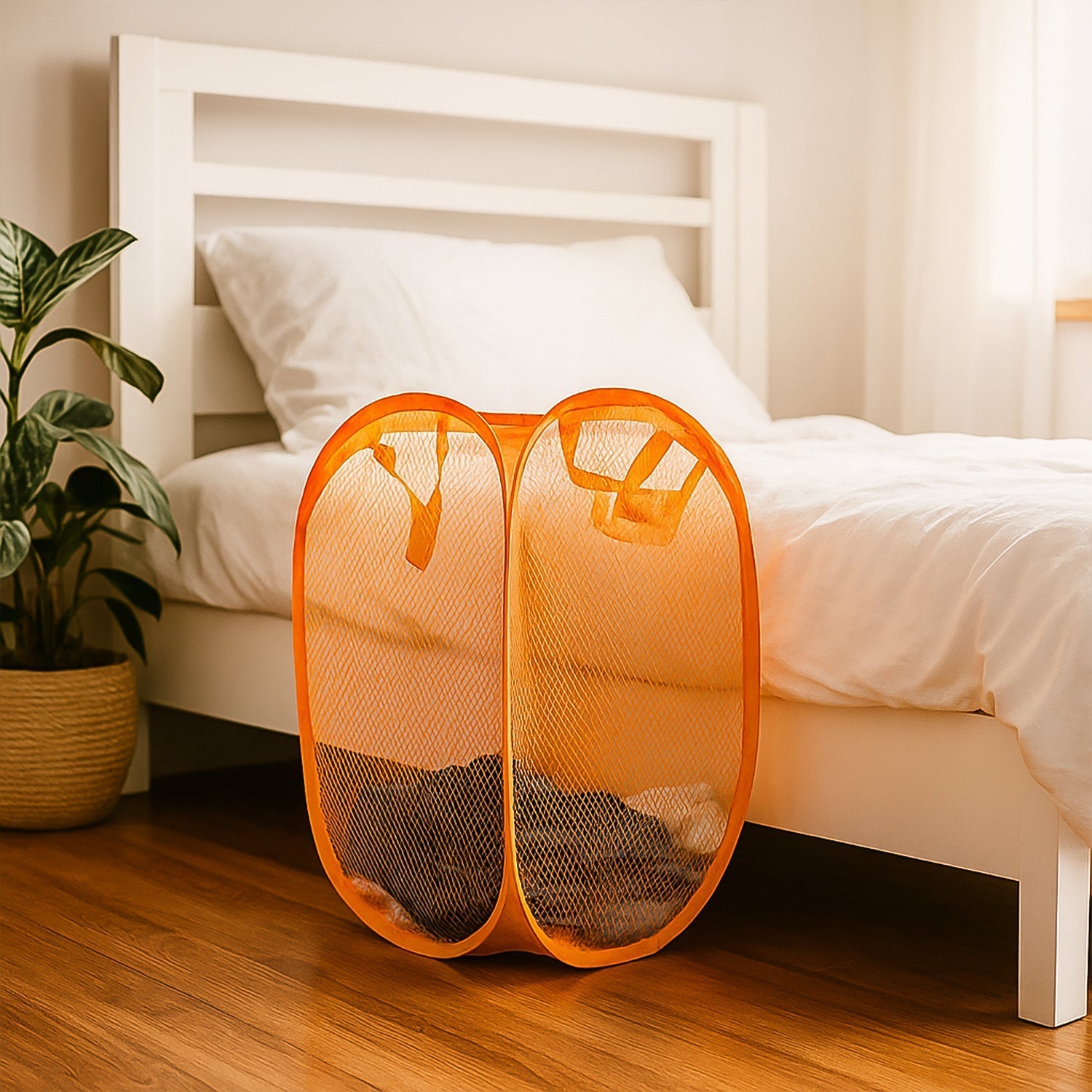 Foldable Pop-Up Mesh Laundry Basket Hamper (1 Pc) signaturekarts