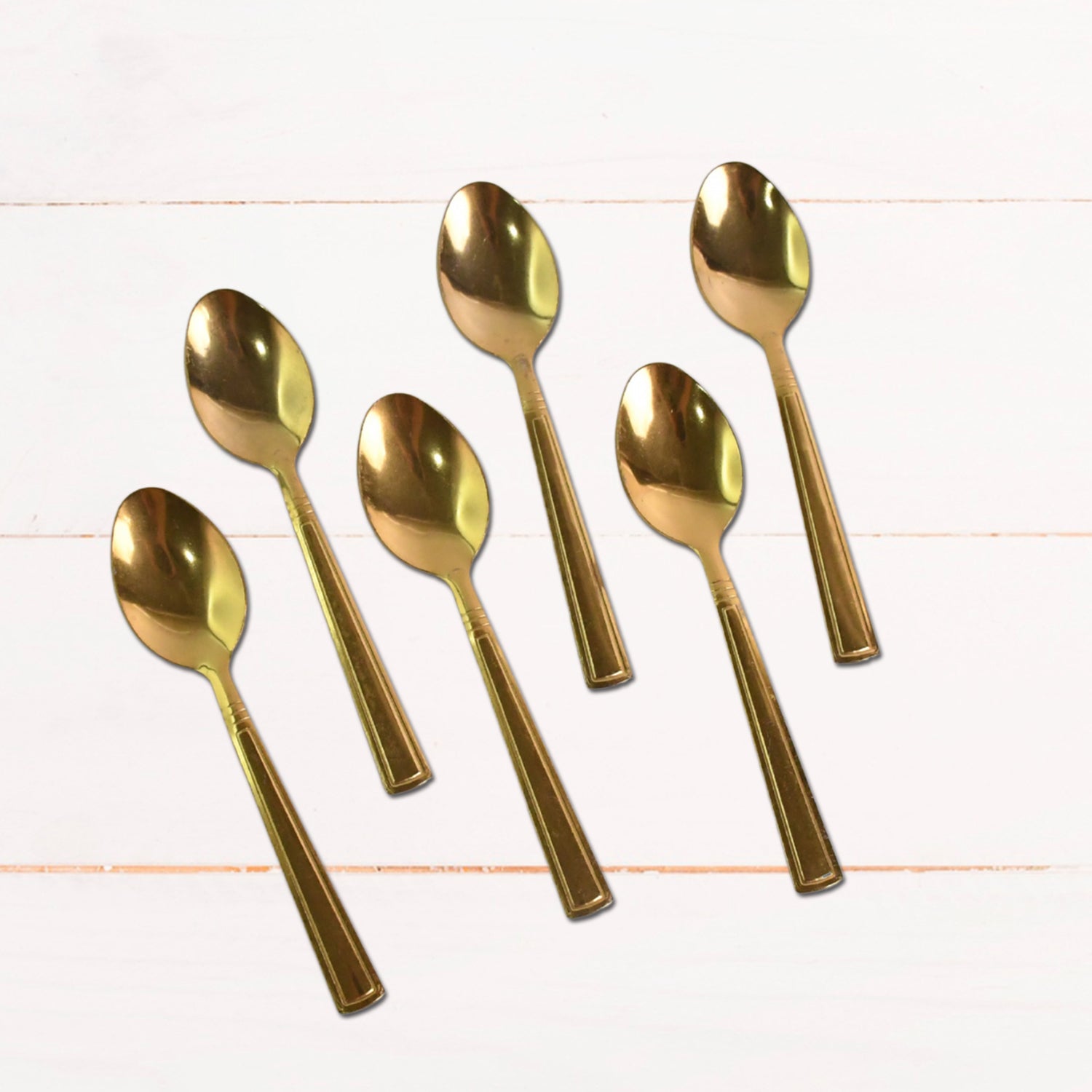 Premium Luxurious Stainless Steel Coated Spoons (6 Pcs Set / Golden) Signaturekarts