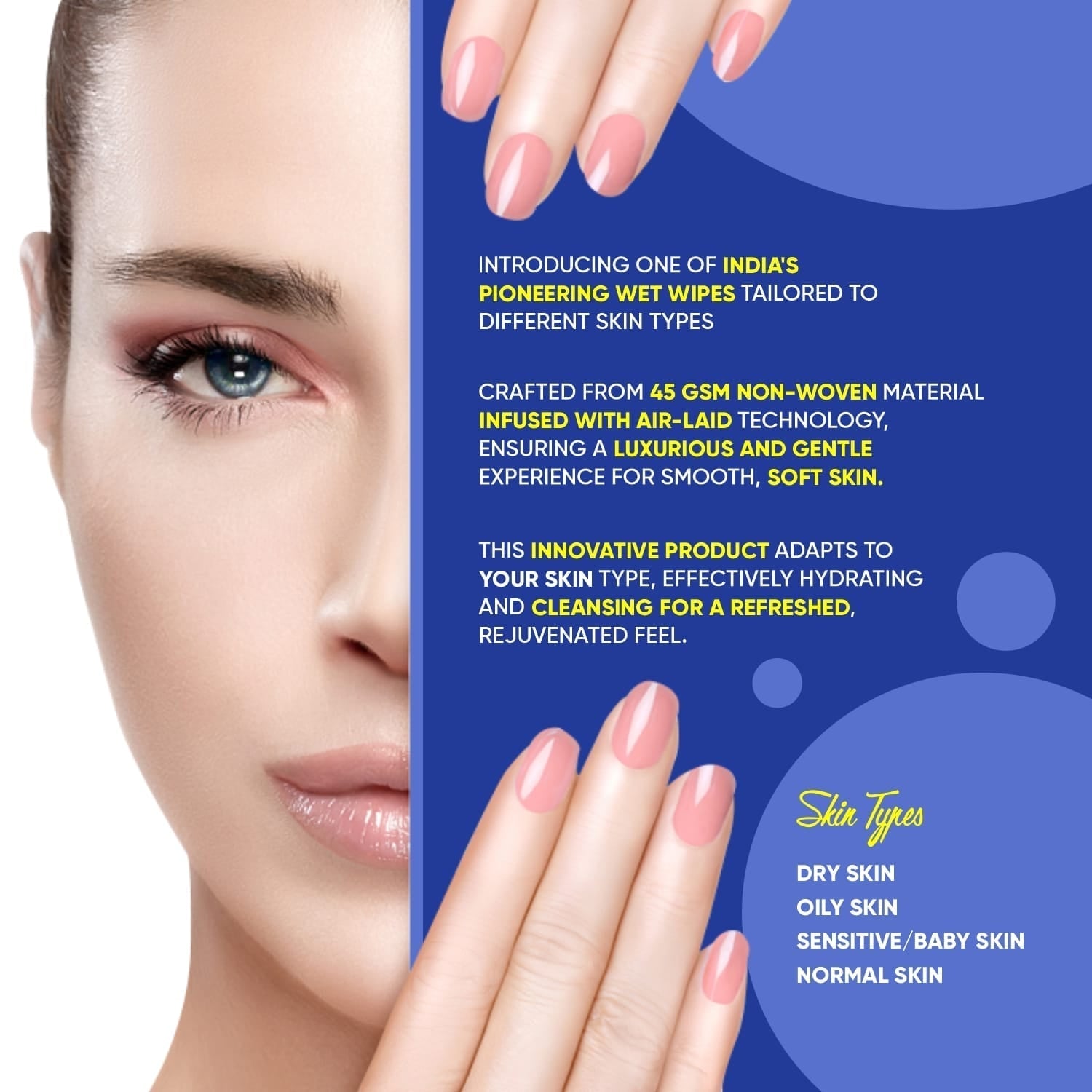 Refreshing Alcohol-Free Wet Wipes – Facial & Body Wipes (25 Pc) signaturekarts