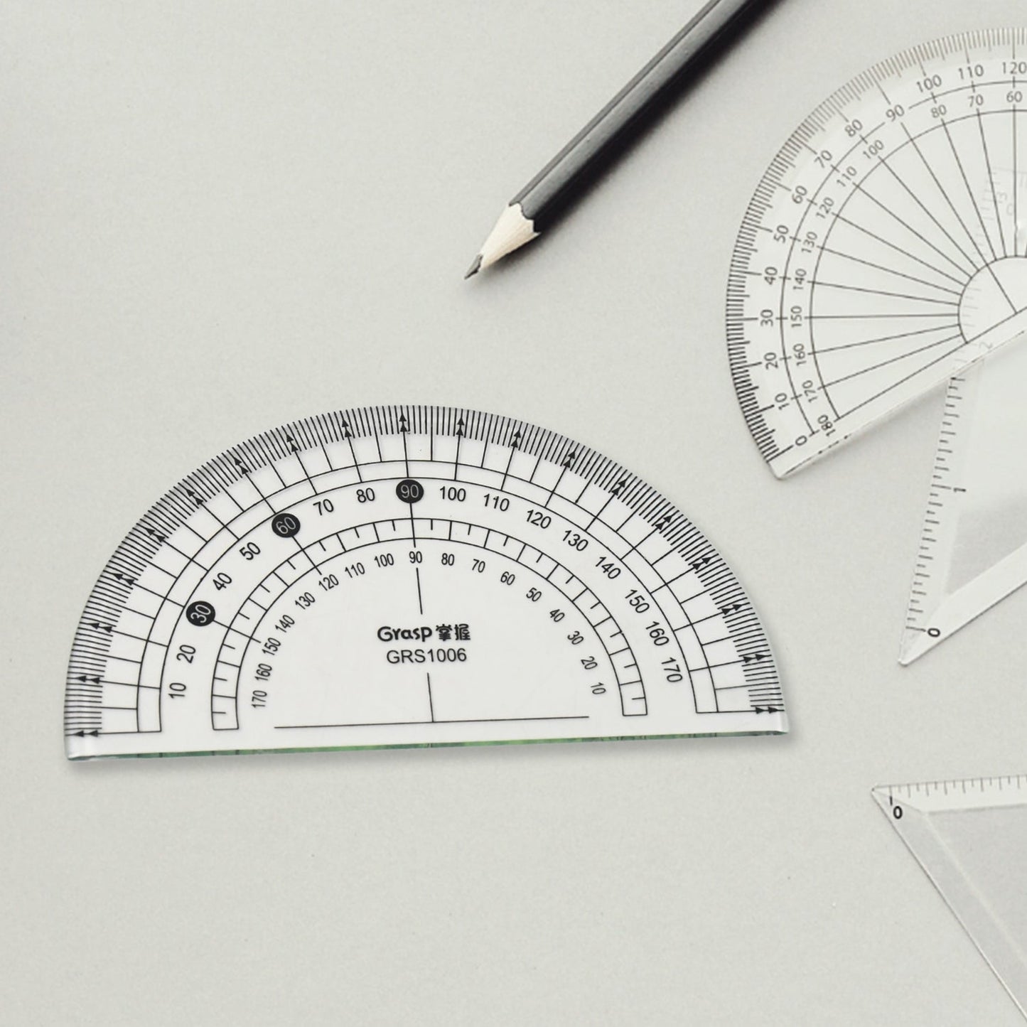 4-Piece Geometry Set, Triangle Ruler Protractor Straight Ruler Signature kart