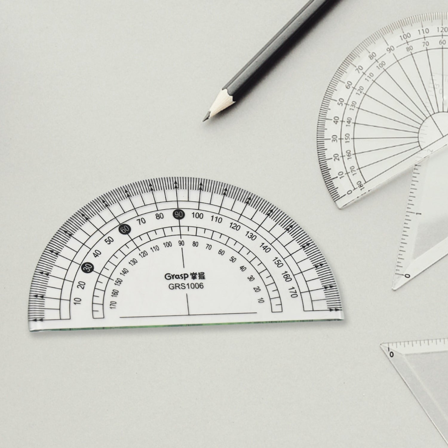 4-Piece Geometry Set, Triangle Ruler Protractor Straight Ruler Signature kart