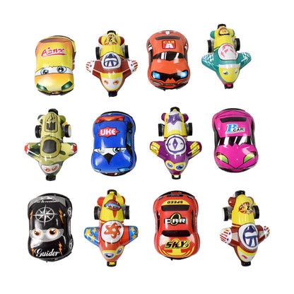 Mini Pull Back Car & Aeroplane PVC Plastic Pull Back Car Cartoon Toys (12 Pcs Set) Signaturekarts