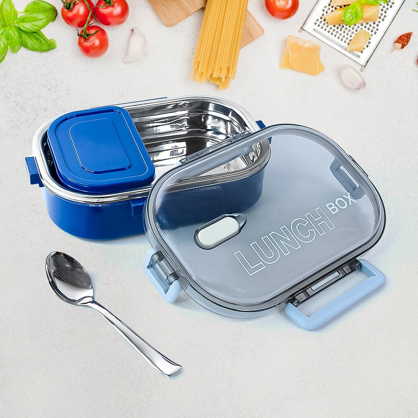 Home Chef Premium Airtight Steel Lunch Box Signature kart