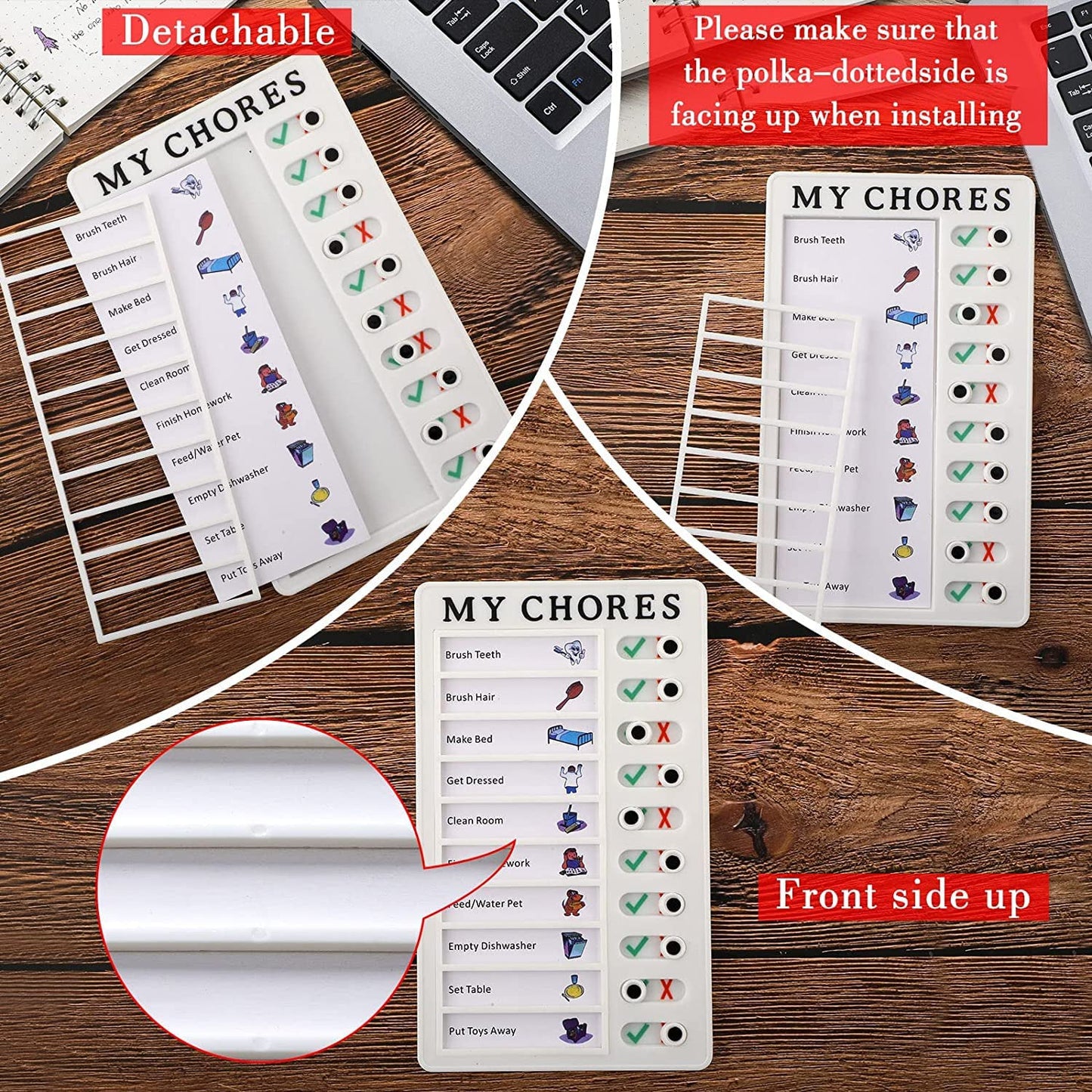 Portable Chores Note Board – Home Management Planning Memo Board (20×12 cm) Your Brand