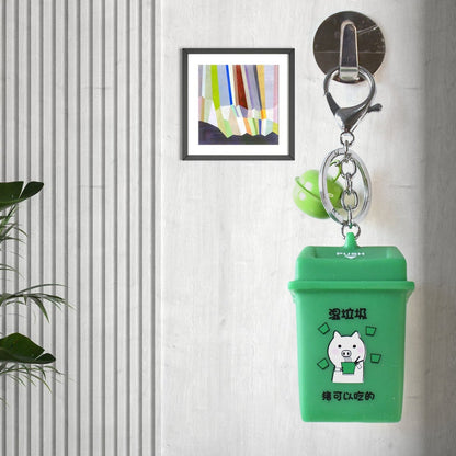Trash Can Keychain Recycle Can Keyring Novelty Keychain Signature kart