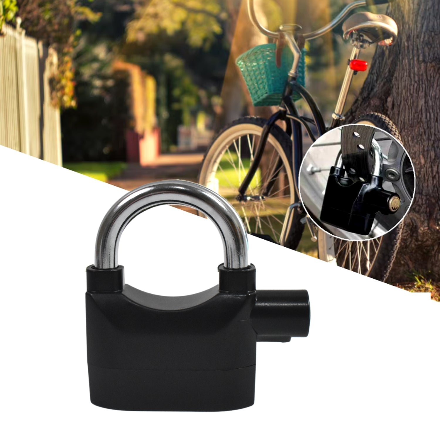 Plastic Body Waterproof Siren Alarm Smart Alarm Lock & 3 Keys (1 Set) Signaturekarts