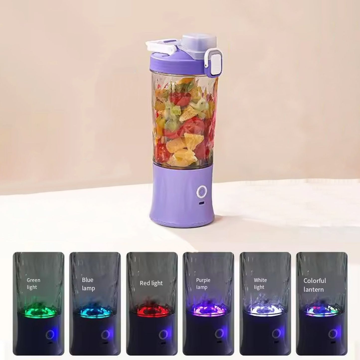 Eletric Crusher Juicer With Multicolor Light, 8 Blades (600 ML / Multicolor) signaturekarts