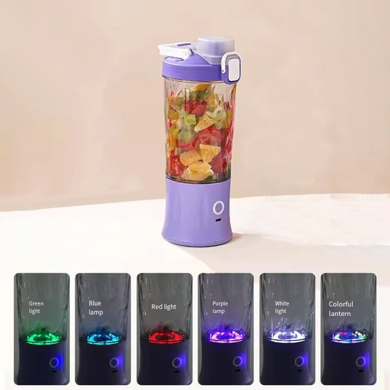 Eletric Crusher Juicer With Multicolor Light, 8 Blades (600 ML / Multicolor) signaturekarts