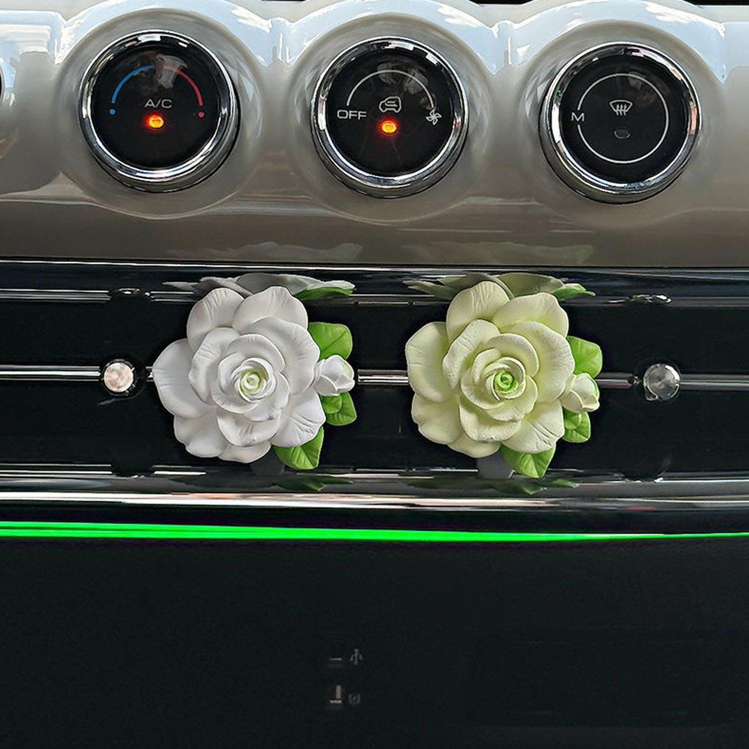 Rose Flower Car Air Freshener Clip for AC Vent with Perfume Bottle 10ML (1 Pc) signaturekarts
