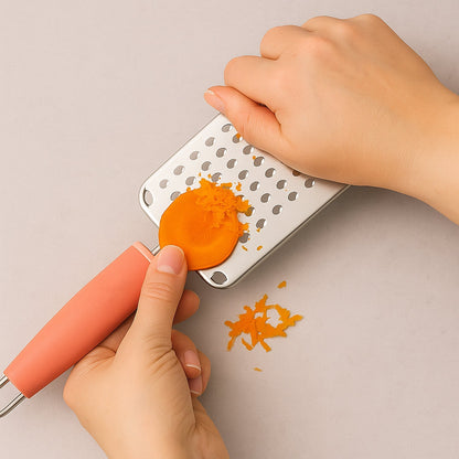 Supermom Stainless Steel Vegetable & Cheese Grater with Soft Grip Handle (1 Pc) signaturekarts