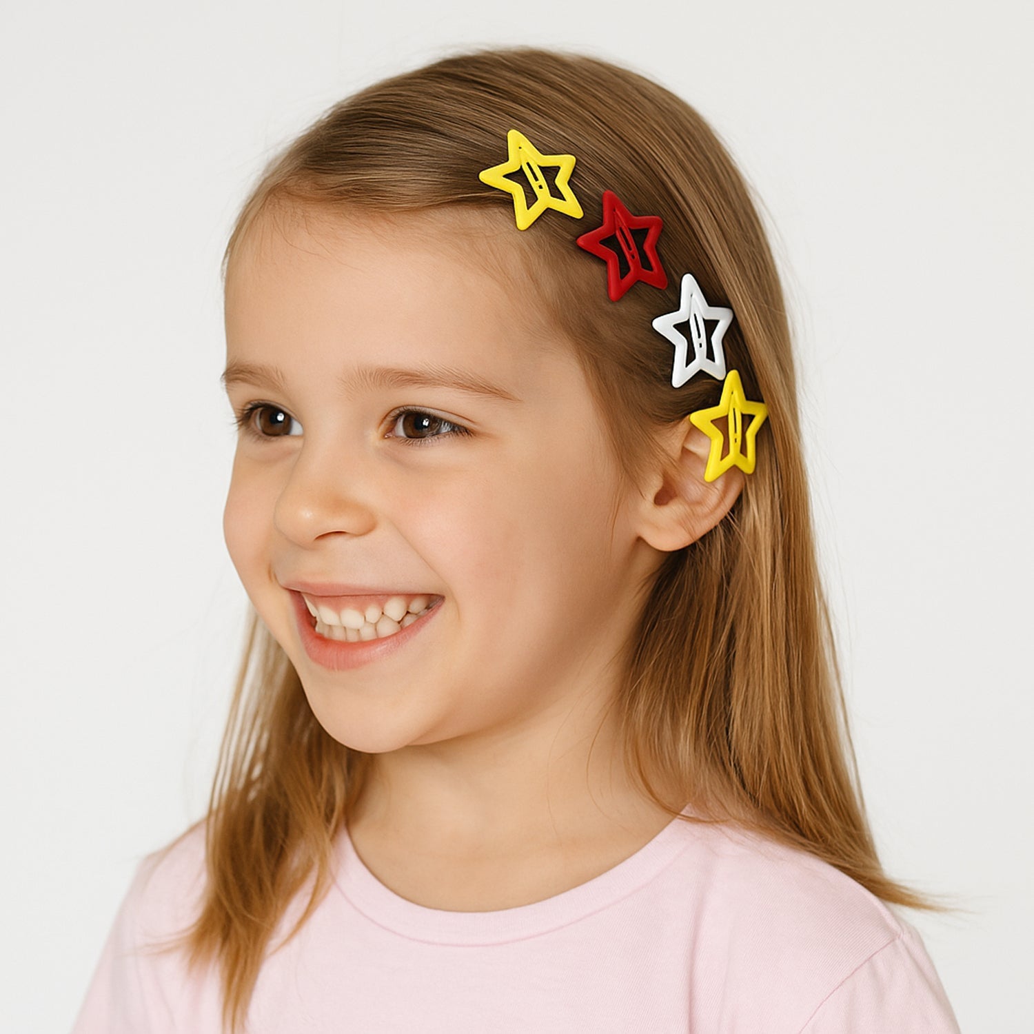 Metal Printed Star Shape Hair Clips (10 Pcs Set) Signature kart