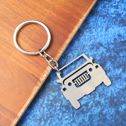 Stylish Metal Jeep Shape Keychain (1 Pc) signaturekarts