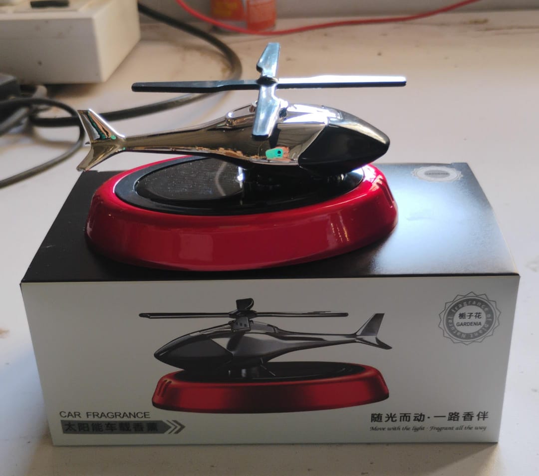 Solar-Powered Rotating Helicopter Car Air Freshener Signature kart