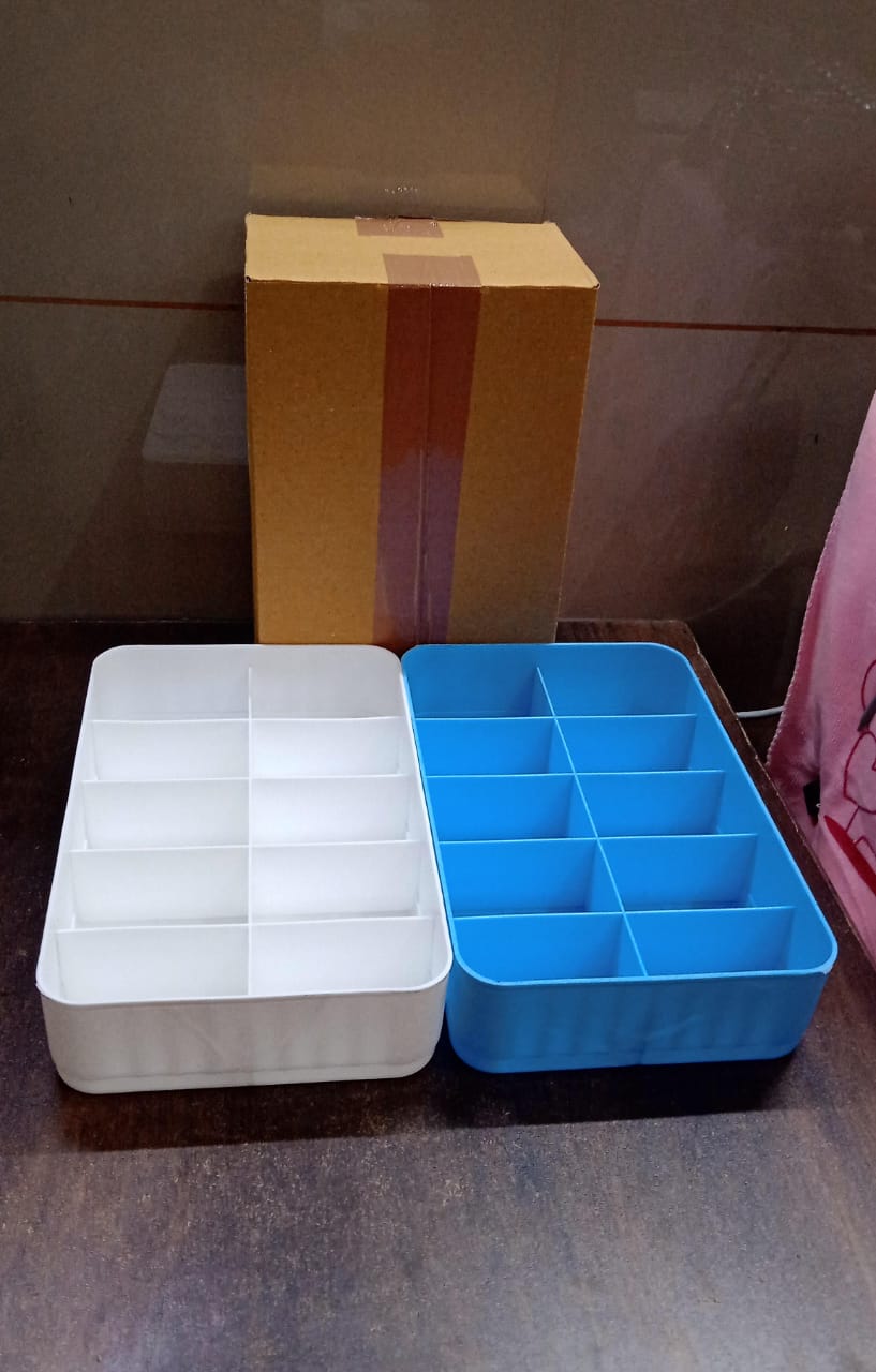 Multi-Function Desktop Drawer Storage Box 10 Grid Underwear Socks Box (2 Pc Set) Signaturekarts