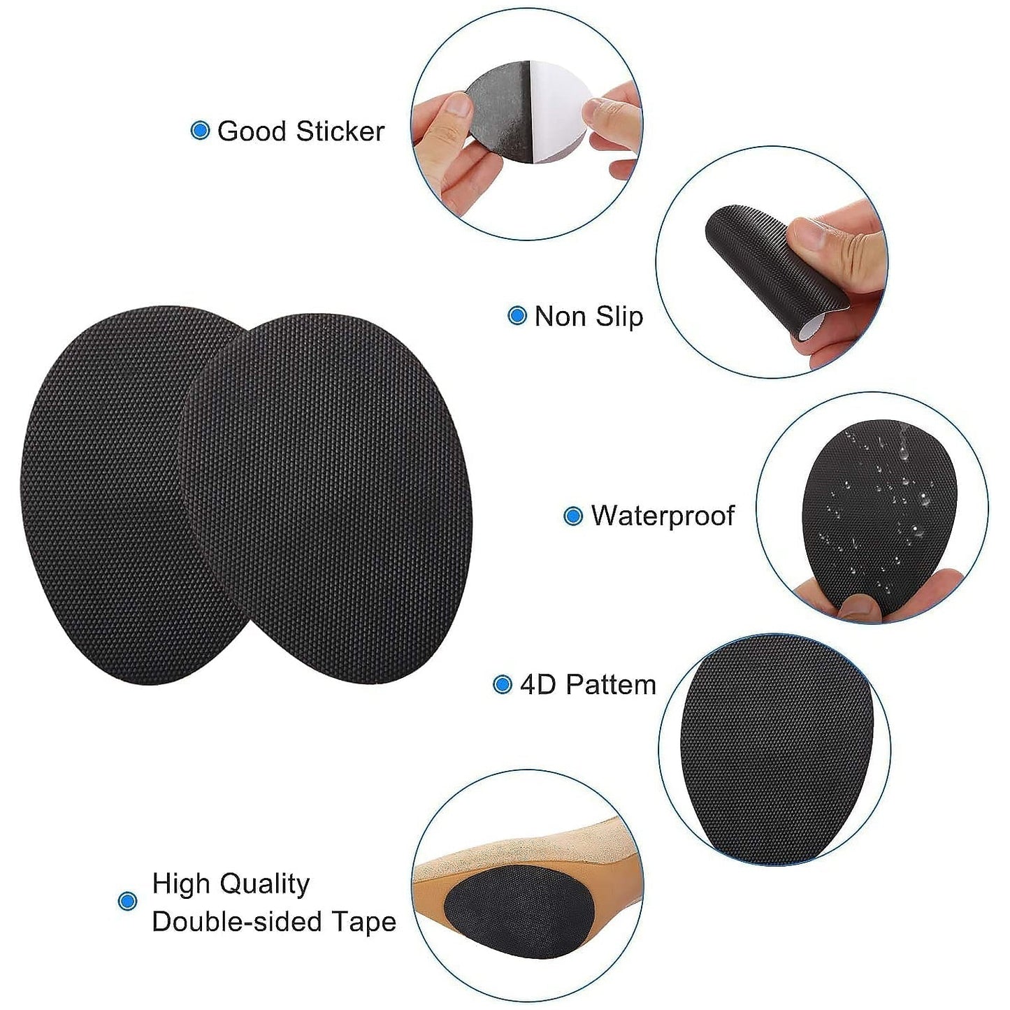 Non-Slip Shoe Pads, Rubber Shoe Sole Protector Pads,  for Ladies Shoes, High Heels signaturekarts