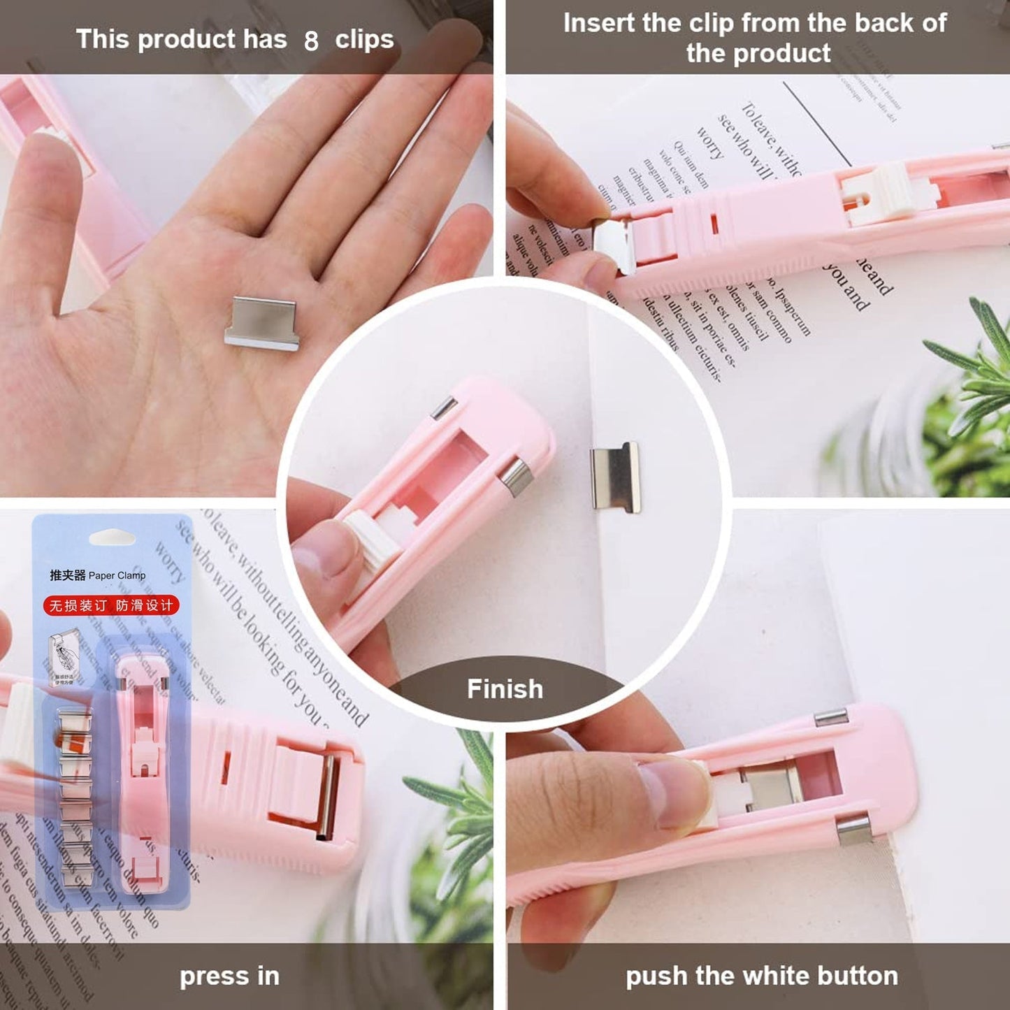 Portable Paper Clamp With 8 Pcs Clip Dispenser Handheld Paper Fast Clam (1 Set) Signaturekarts